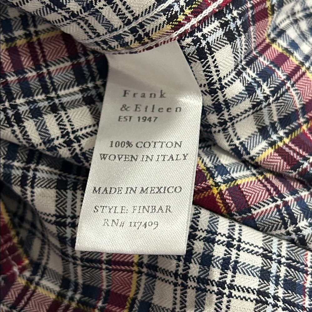 Frank & Eileen Finbar Cotton Plaid Button Down Long Sleeve Shirt - Large - Picture 9 of 9
